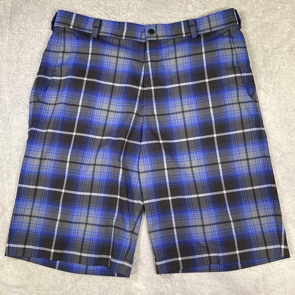 Nike Golf‎ Shorts Mens 33 Blue Tartan Plaid Tour Performance 509182-491 *READ - Picture 1 of 13